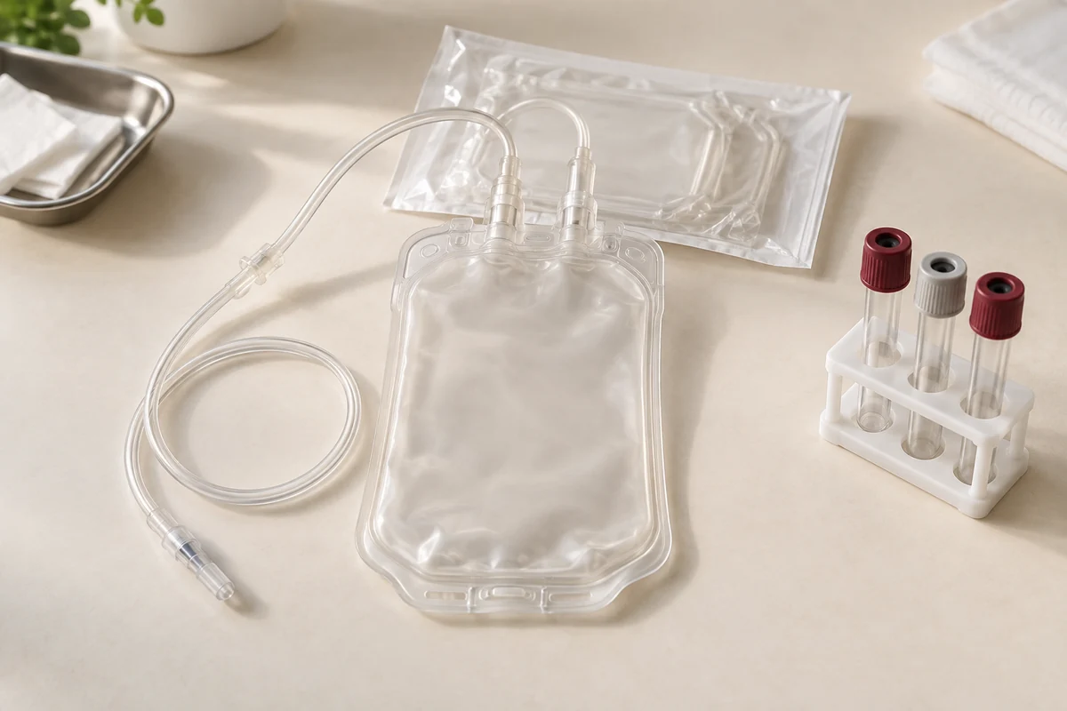Illustrative arrangement of blood collection supplies