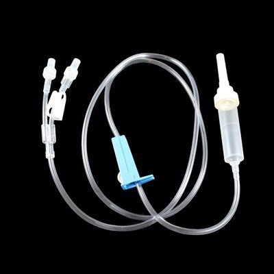 MorTan MT202 Morgan Lens Delivery Set with tubing, clamps, connectors, and drip chamber